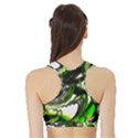 Fractal Green Trumpet Trump Sports Bra with Border View2