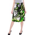 Fractal Green Trumpet Trump Midi Beach Skirt View1