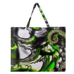 Fractal Green Trumpet Trump Zipper Large Tote Bag