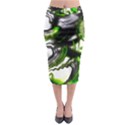 Fractal Green Trumpet Trump Midi Pencil Skirt View1