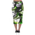 Fractal Green Trumpet Trump Midi Pencil Skirt View2