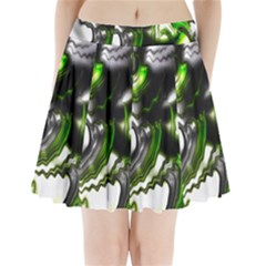 Fractal Green Trumpet Trump Pleated Mini Skirt