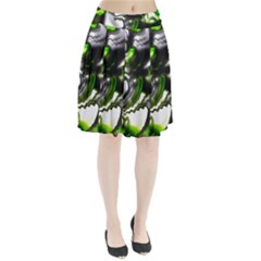 Fractal Green Trumpet Trump Pleated Skirt