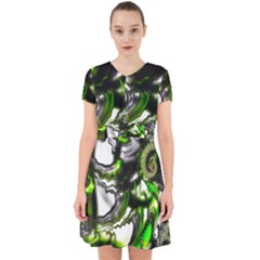 Fractal Green Trumpet Trump Adorable In Chiffon Dress