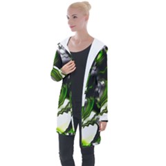 Fractal Green Trumpet Trump Longline Hooded Cardigan