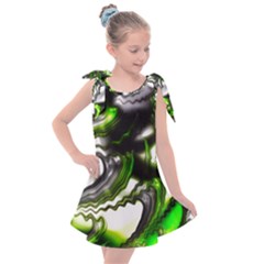 Fractal Green Trumpet Trump Kids  Tie Up Tunic Dress