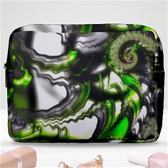 Fractal Green Trumpet Trump Make Up Pouch (large)