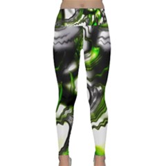 Fractal Green Trumpet Trump Lightweight Velour Classic Yoga Leggings