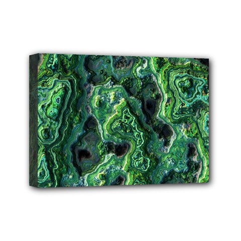 Green Pattern Background Abstract Mini Canvas 7  X 5  (stretched) by Pakrebo