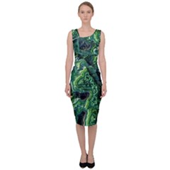 Green Pattern Background Abstract Sleeveless Pencil Dress