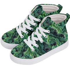 Green Pattern Background Abstract Kids  Hi-top Skate Sneakers