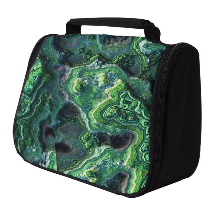 Green Pattern Background Abstract Full Print Travel Pouch (Small)