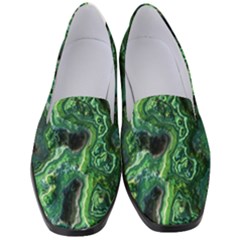 Green Pattern Background Abstract Women s Classic Loafer Heels