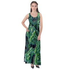 Green Pattern Background Abstract Sleeveless Velour Maxi Dress