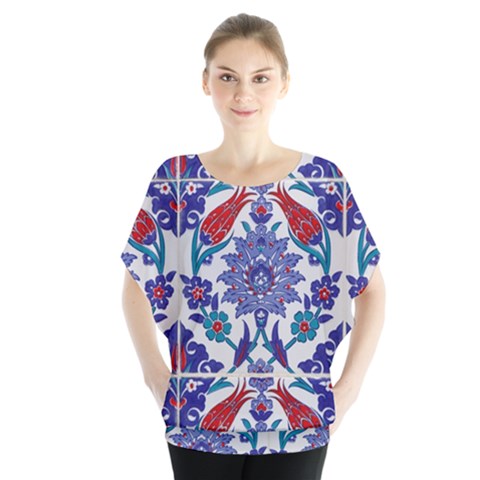 Art Artistic Ceramic Colorful Batwing Chiffon Blouse by Pakrebo