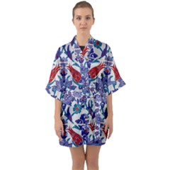 Art Artistic Ceramic Colorful Quarter Sleeve Kimono Robe by Pakrebo