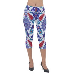 Art Artistic Ceramic Colorful Lightweight Velour Capri Leggings 