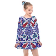 Art Artistic Ceramic Colorful Kids  Long Sleeve Dress by Pakrebo