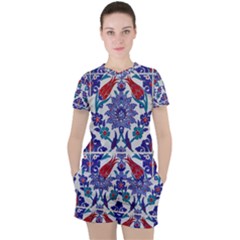 Art Artistic Ceramic Colorful Women s Tee And Shorts Set