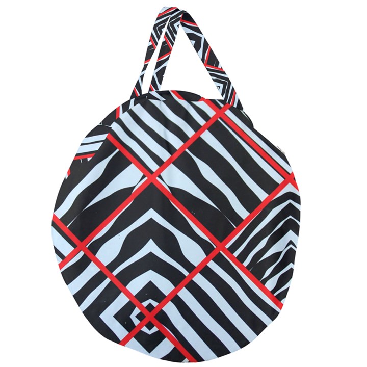 Model Abstract Texture Geometric Giant Round Zipper Tote