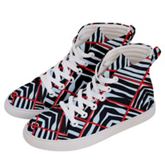 Model Abstract Texture Geometric Men s Hi-Top Skate Sneakers