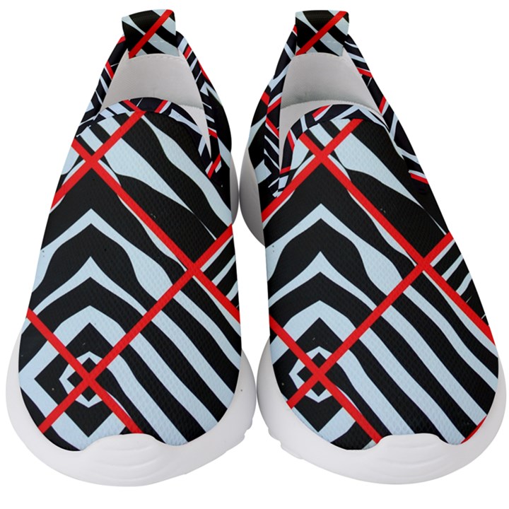 Model Abstract Texture Geometric Kids  Slip On Sneakers