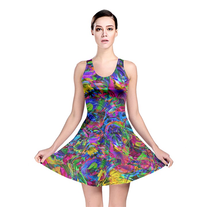 Pattern Structure Background Reversible Skater Dress