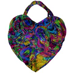 Pattern Structure Background Giant Heart Shaped Tote