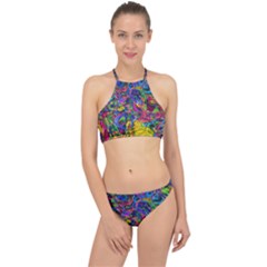 Pattern Structure Background Racer Front Bikini Set