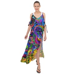 Pattern Structure Background Maxi Chiffon Cover Up Dress