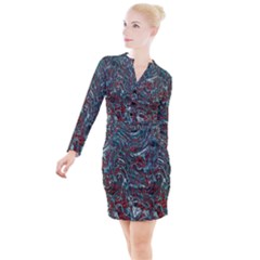 Pattern Structure Background Facade Button Long Sleeve Dress