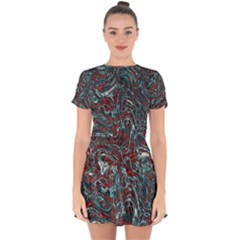 Pattern Structure Background Facade Drop Hem Mini Chiffon Dress by Pakrebo