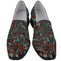 Pattern Structure Background Facade Women s Chunky Heel Loafers