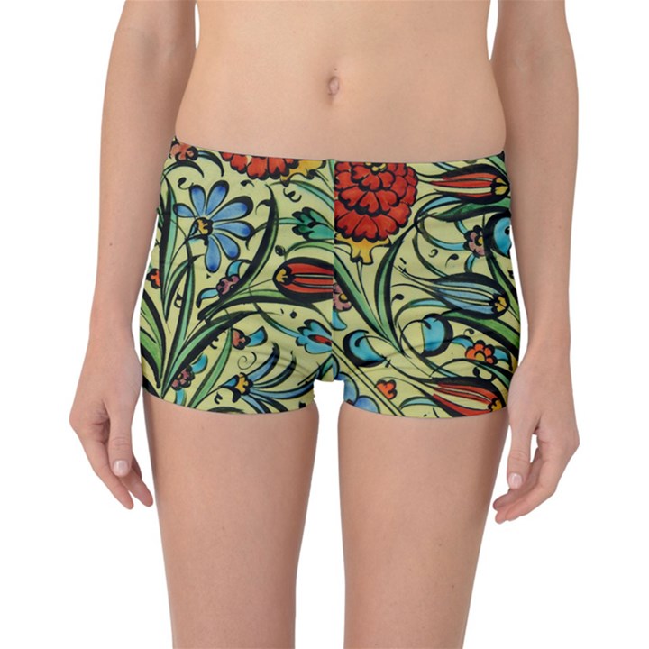 Mosaic Tile Art Ceramic Colorful Reversible Boyleg Bikini Bottoms