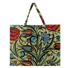 Mosaic Tile Art Ceramic Colorful Zipper Large Tote Bag by Pakrebo