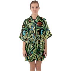 Mosaic Tile Art Ceramic Colorful Quarter Sleeve Kimono Robe by Pakrebo