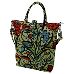 Mosaic Tile Art Ceramic Colorful Buckle Top Tote Bag