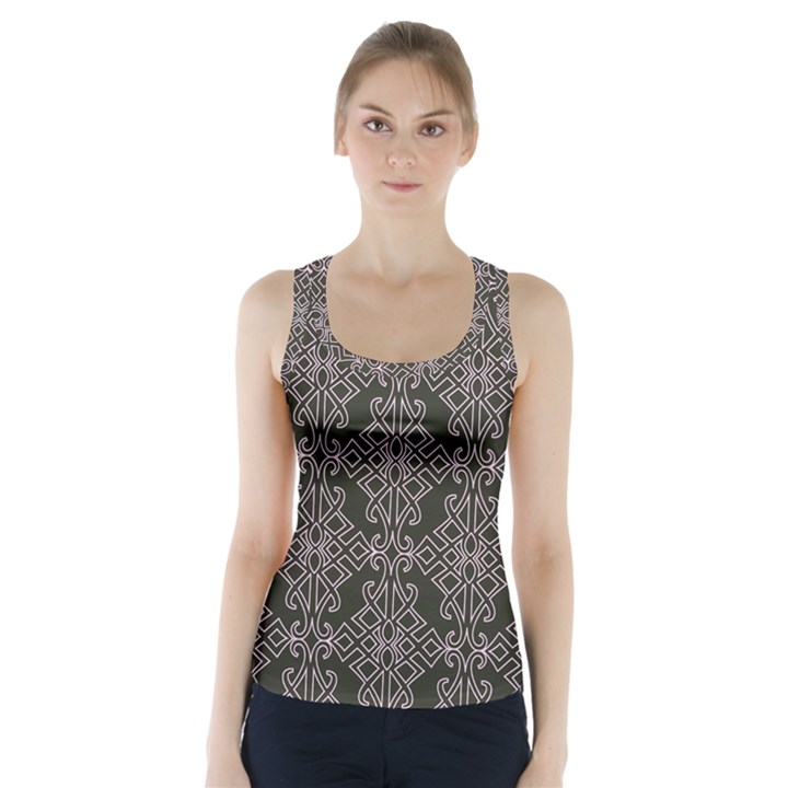 Line Geometry Pattern Geometric Racer Back Sports Top