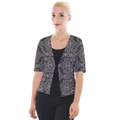 Line Geometry Pattern Geometric Cropped Button Cardigan by Pakrebo