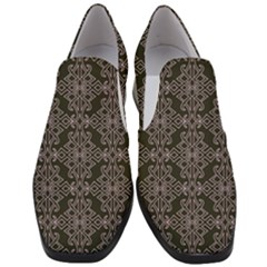 Line Geometry Pattern Geometric Slip On Heel Loafers