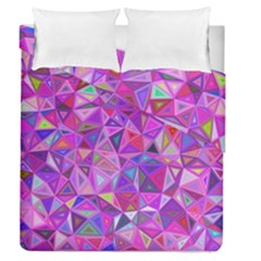 Pink Triangle Background Abstract Duvet Cover Double Side (queen Size) by Pakrebo