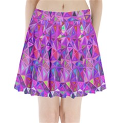 Pink Triangle Background Abstract Pleated Mini Skirt by Pakrebo