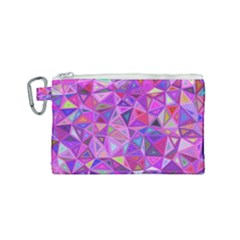 Pink Triangle Background Abstract Canvas Cosmetic Bag (small) by Pakrebo