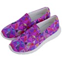 Pink Triangle Background Abstract Women s Lightweight Slip Ons View2