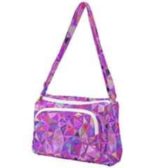 Pink Triangle Background Abstract Front Pocket Crossbody Bag