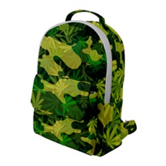 Marijuana Camouflage Cannabis Drug Flap Pocket Backpack (large) by Pakrebo