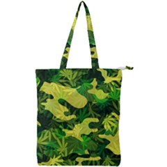 Marijuana Camouflage Cannabis Drug Double Zip Up Tote Bag