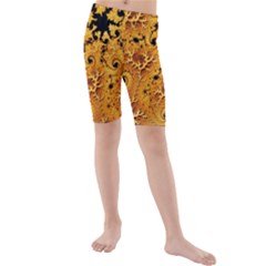 Fractal Pattern Spiral Kids  Mid Length Swim Shorts by Pakrebo