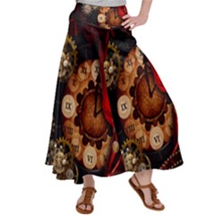 Steampunk, Wonderful Clockswork Satin Palazzo Pants