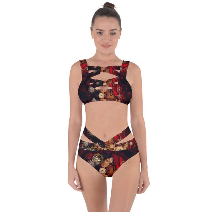 Steampunk, Wonderful Clockswork Bandaged Up Bikini Set 